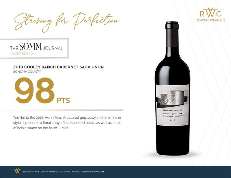 Rowen Wine Co 2019 Cooley Ranch Cabernet Sauvignon 98pts